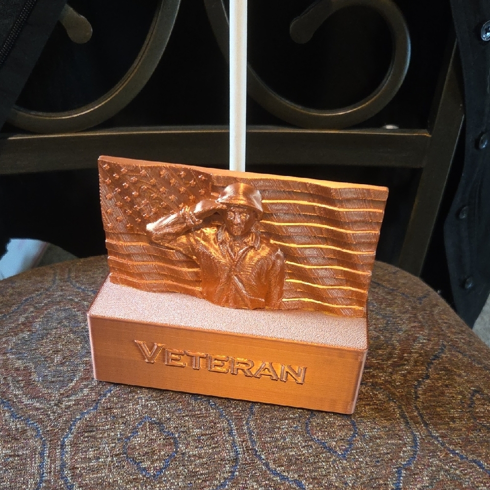 Mr. Bam's Veteran Flag Memorial Sculpture With Flag